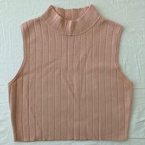 Knitted peach crop top S